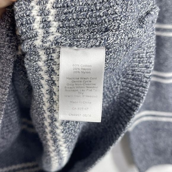 Talbots Sweater Women Size XL Gray Stripe Long Sleeve Winter Pullover - Picture 8 of 13